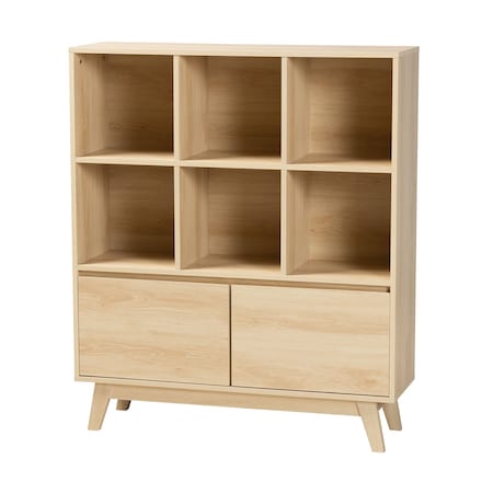 Baxton Studio Danina Japandi Oak Brown Finished Wood Bookshelf 229-12914-ZORO